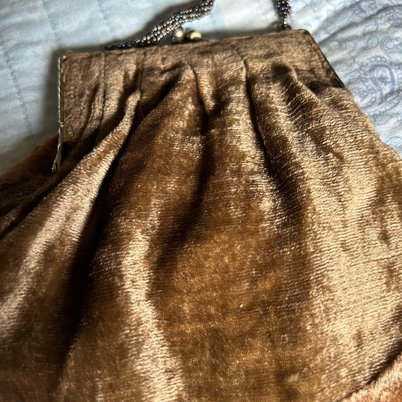 Christian Livingston evening bag velvet beaded front trim  plain backside. - Picture 4 of 6